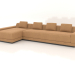 modello 3D Divano angolare Cortona Slim-Arm - anteprima