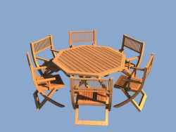 Mobiliário de jardim em madeira - mesa e cadeiras