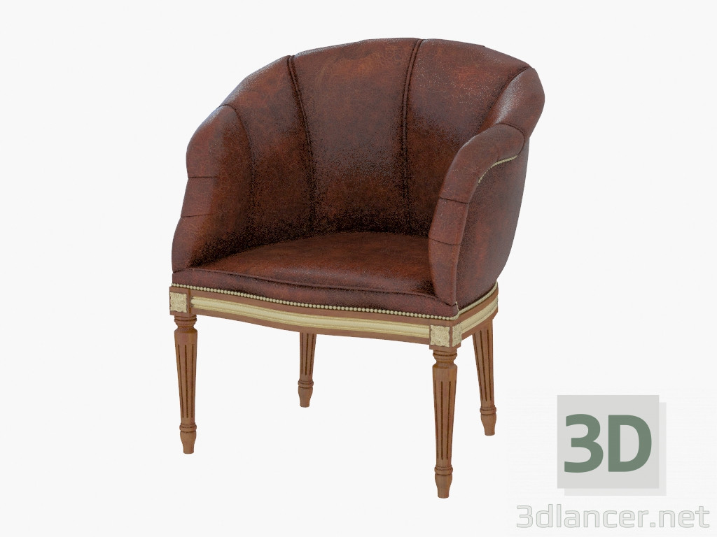 3d модель Кресло кожаное в классическом стиле 217 – превью