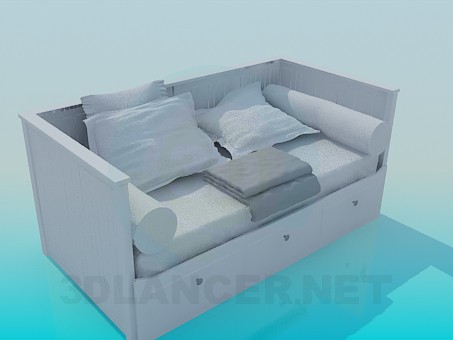 3d модель Диван-кровать – превью 3d модель Диван-кровать – превью