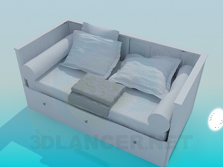 3d модель Диван-кровать – превью 3d модель Диван-кровать – превью