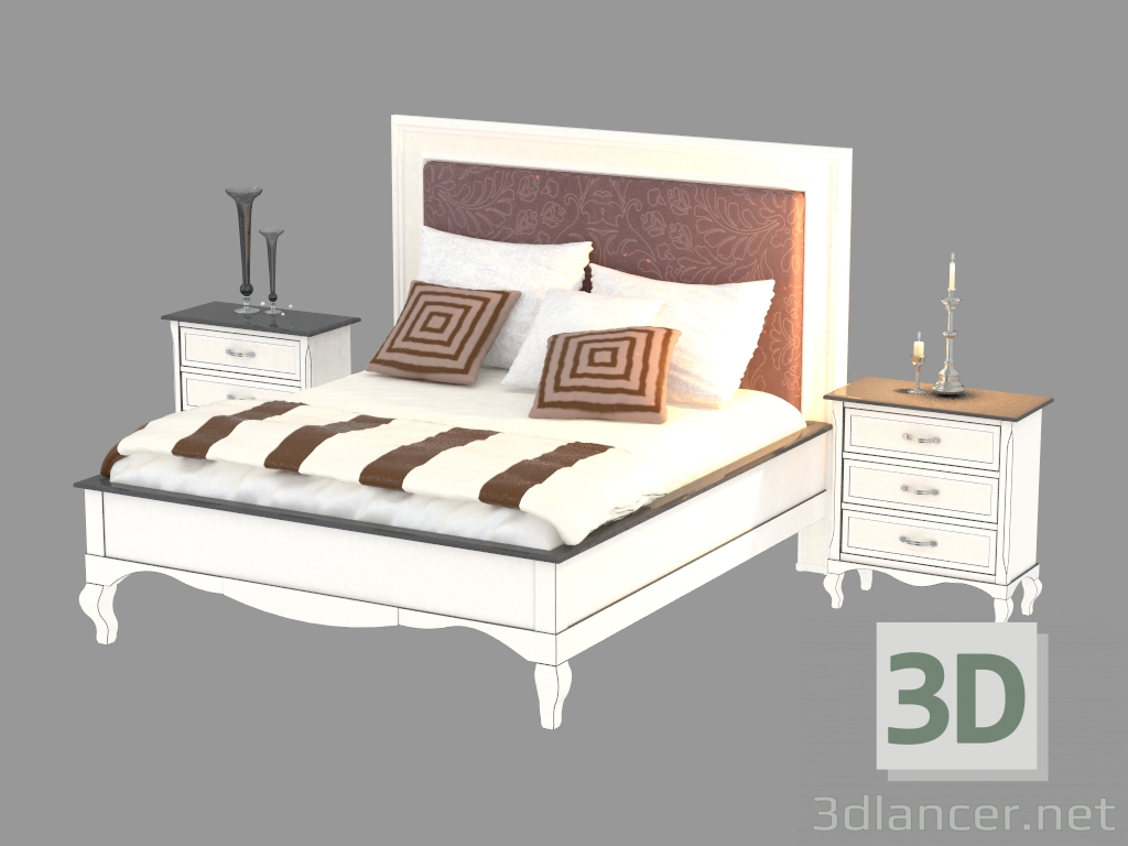3D modeli Çift kişilik yatak Perla Del Mare (6344) - önizleme
