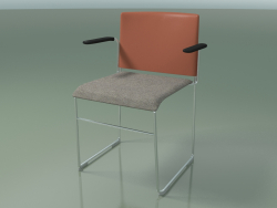 Stackable chair with armrests 6604 (seat upholstery, polypropylene Rust, CRO)