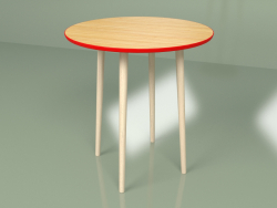 Table ronde Spoutnik 70 cm placage (rouge)