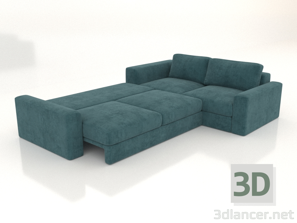 modèle 3D Canapé d'angle PALERMO (déplié, rembourrage option 2) - preview