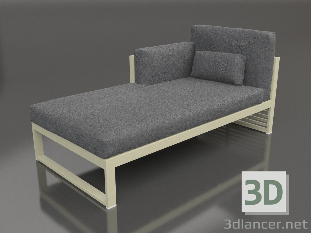 3D Modell Modulares Sofa, Abschnitt 2 links, hohe Rückenlehne (Gold) - Vorschau