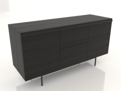 Chest of drawers 2 METAL 1500x500x800 (black RAL 9005)