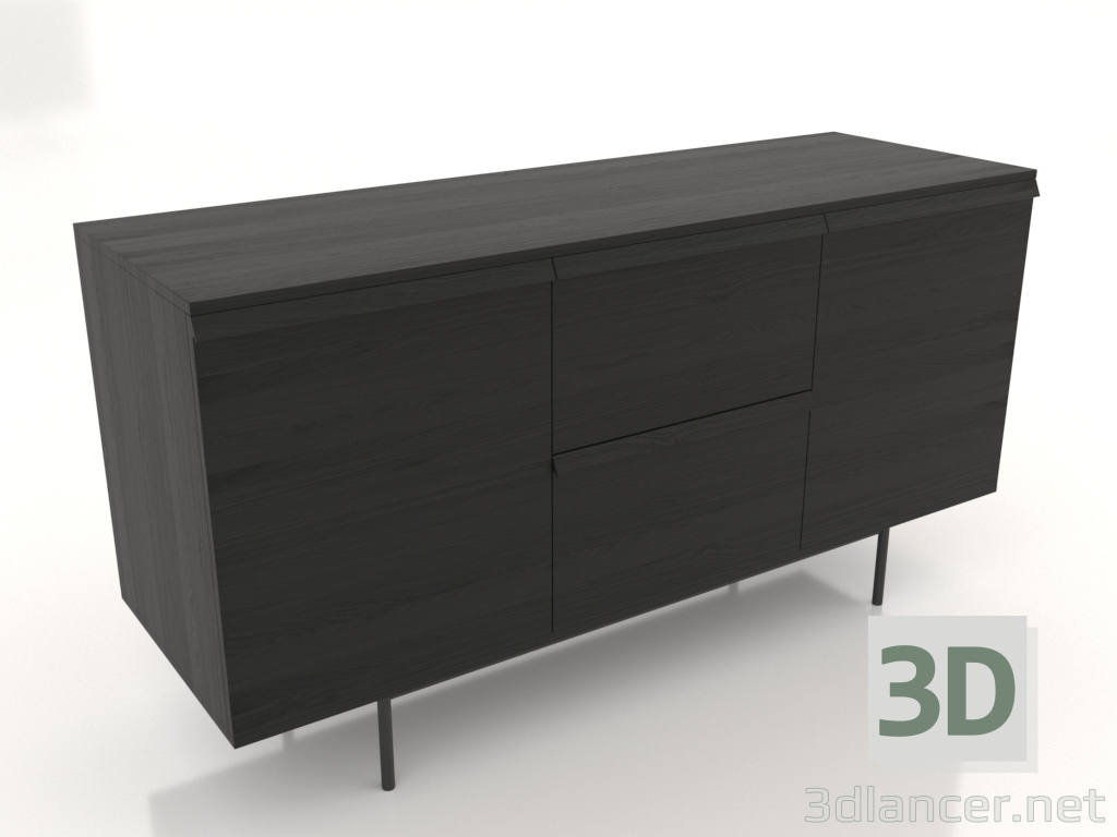 Modelo 3d Cômoda 2 METAL 1500x500x800 (preto RAL 9005) - preview