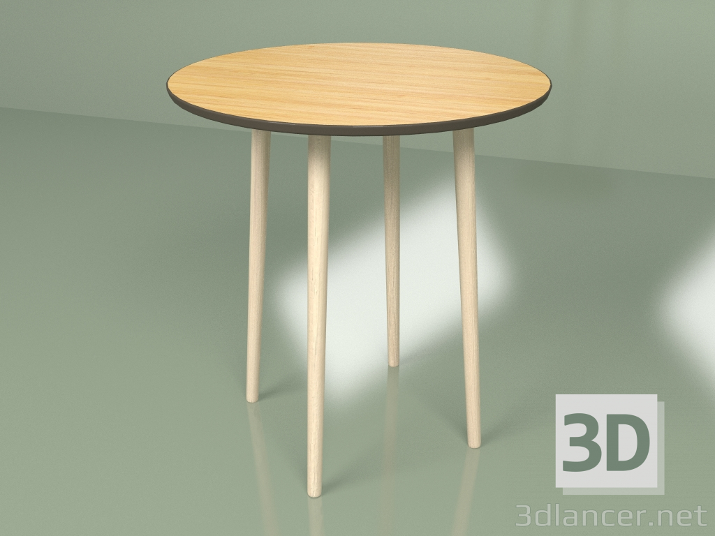 modèle 3D Table ronde Spoutnik 70 cm placage (marron foncé) - preview