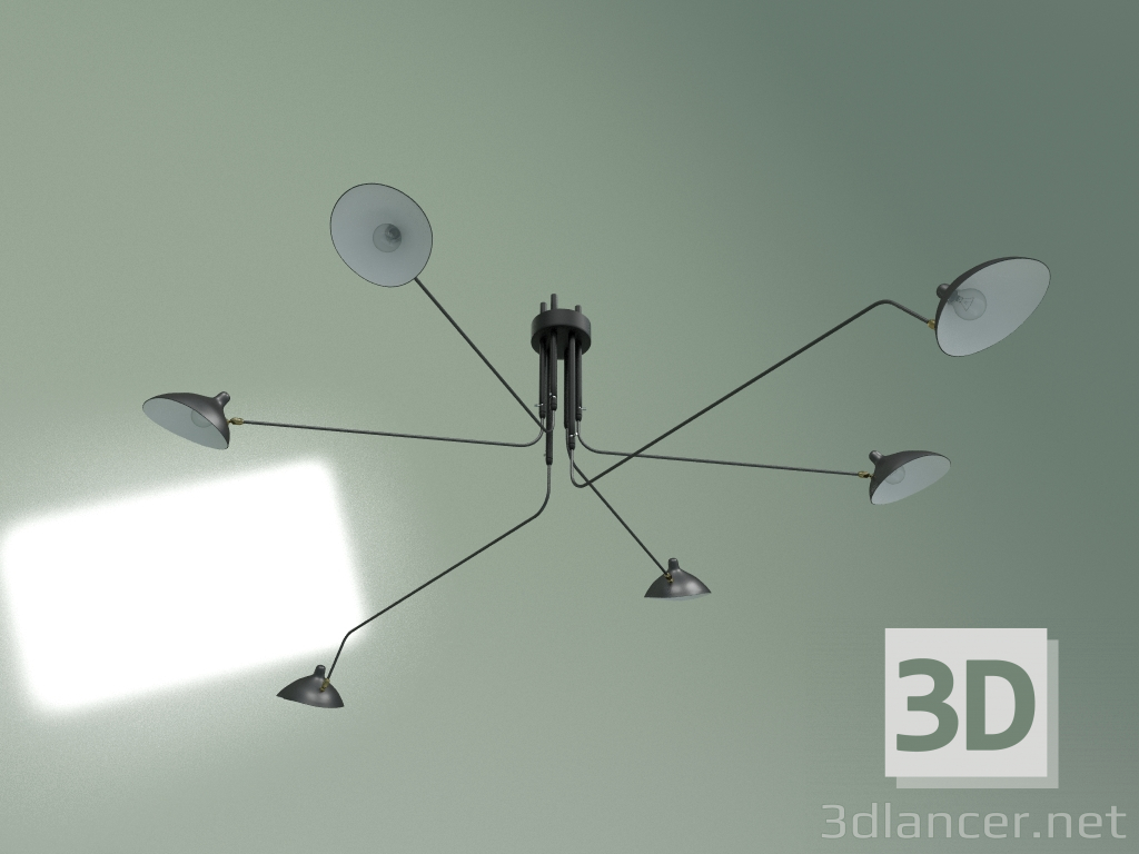 modello 3D Lampada da soffitto Spider Mouille E 6 luci - anteprima