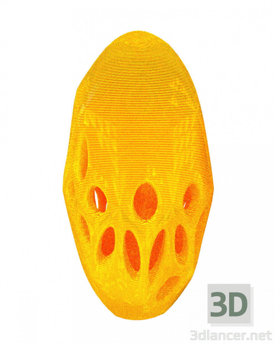 3d model Ovoid Voronoi Earring - preview 3d model Ovoid Voronoi Earring - preview