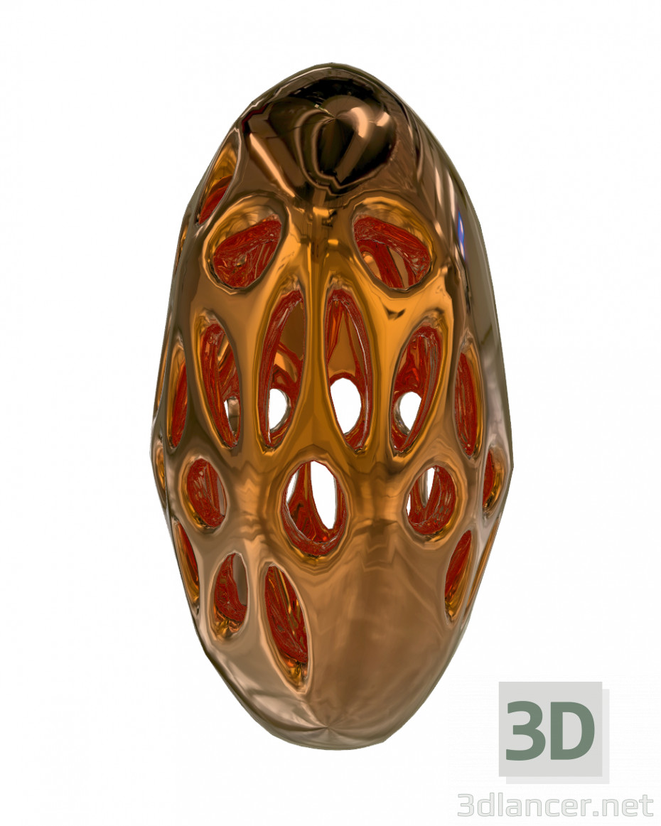 3d model Ovoid Voronoi Earring - preview 3d model Ovoid Voronoi Earring - preview
