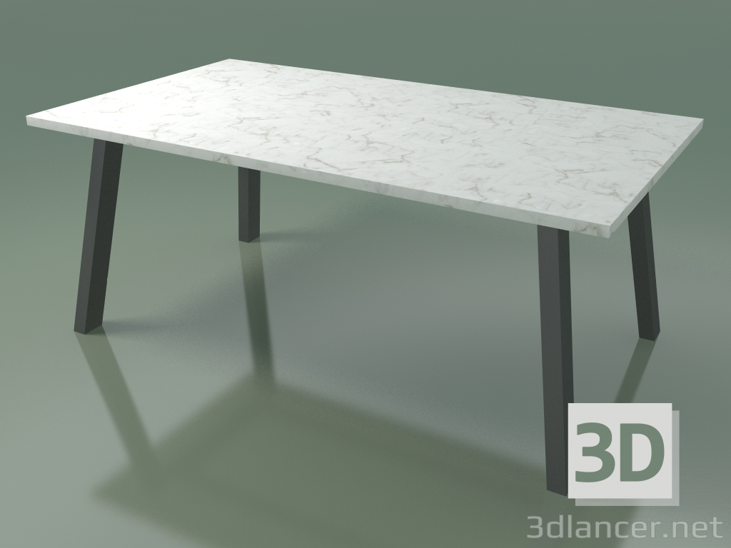 3d model Outdoor dining table InOut (134, Gray Lacquered Aluminum, White Carrara Marble) - preview