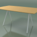 modello 3D Tavolo a forma di sapone 5418 (H 74 - 90x160 cm, gambe 150 °, impiallacciato rovere naturale L22, V1 - anteprima