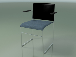 Chaise empilable avec accoudoirs 6604 (revêtement d'assise, polypropylène Noir, CRO)