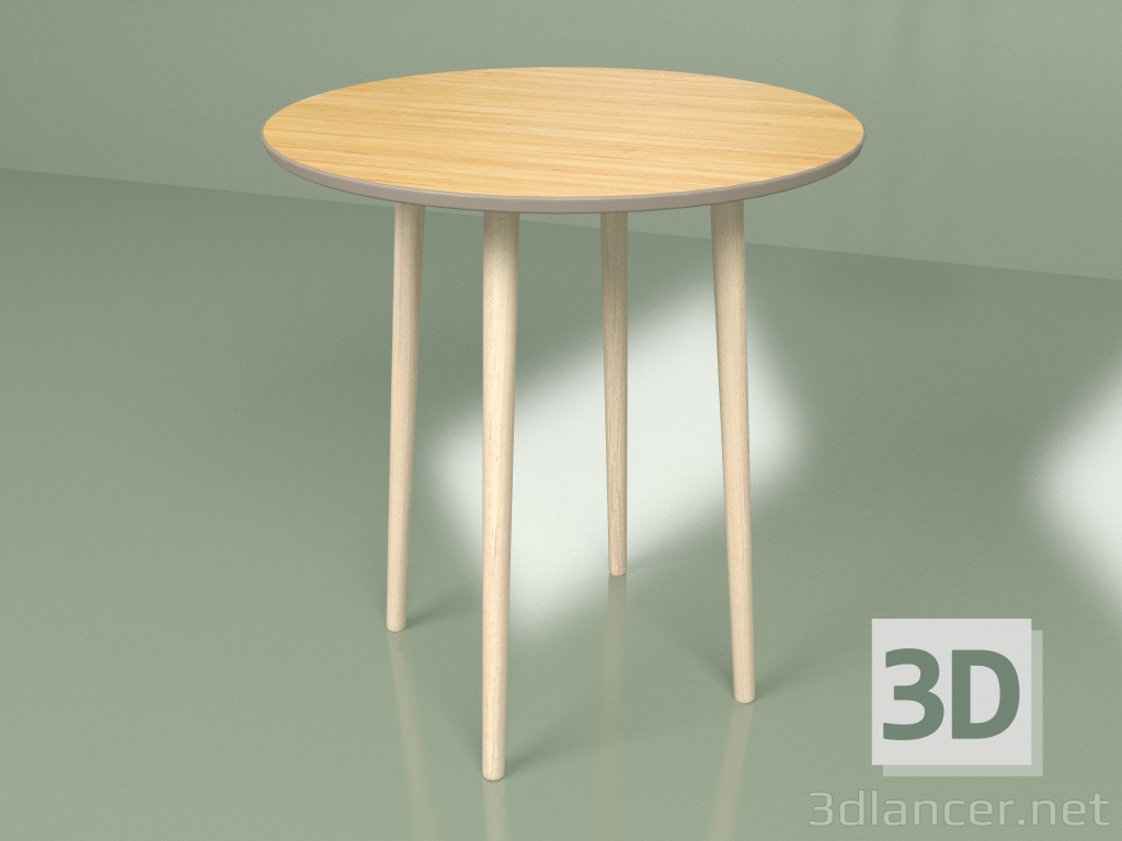 modello 3D Tavolo rotondo Sputnik 70 cm impiallacciato (caffè) - anteprima