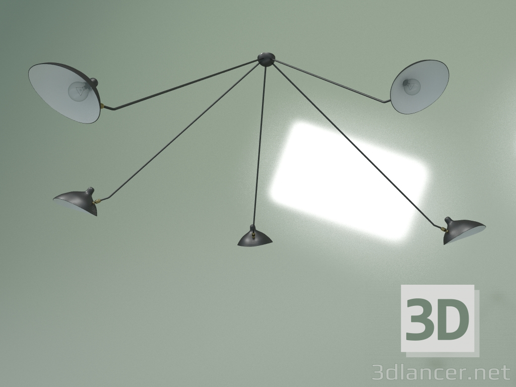 3D Modell Deckenleuchte Spider 5 Lichter - Vorschau