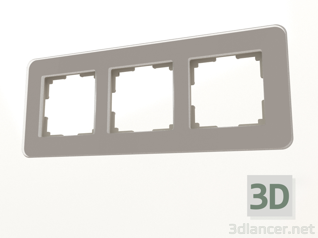 modello 3D Cornice in vetro per 3 montanti Elite (fumè) - anteprima