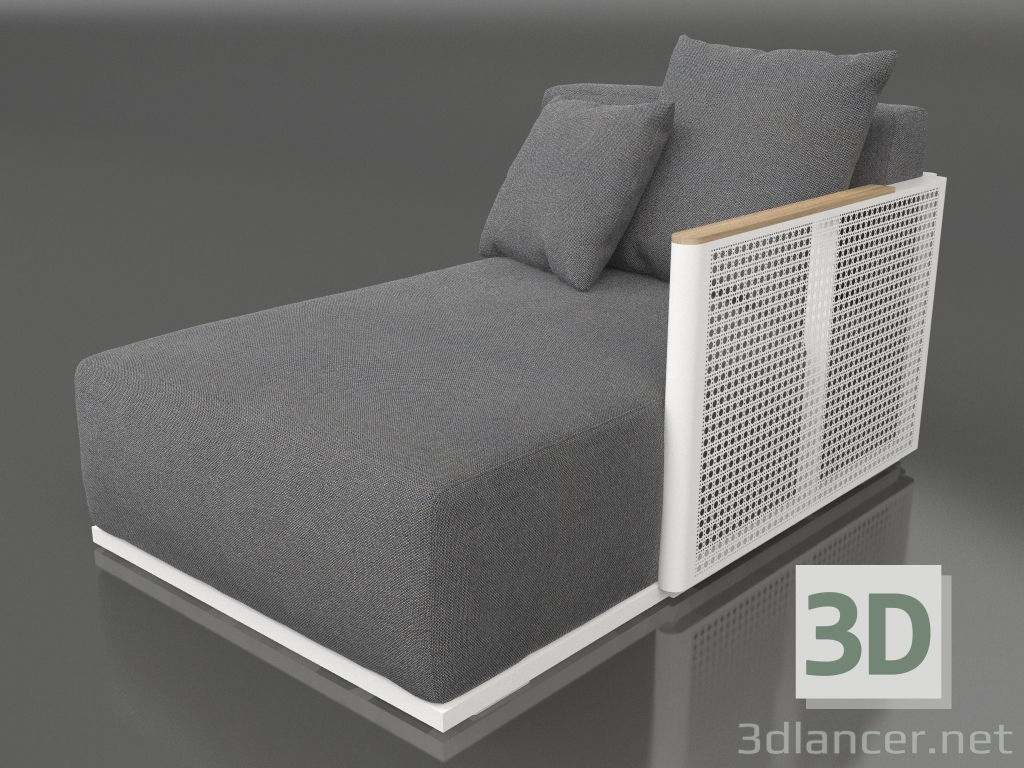 modèle 3D Module canapé section 2 droite (Blanc) - preview