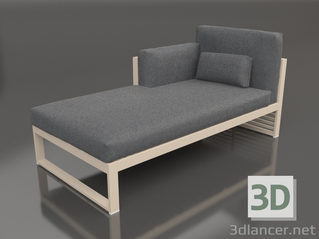 3D modeli Modüler kanepe, sol bölüm 2, yüksek arkalık (Kum) - önizleme
