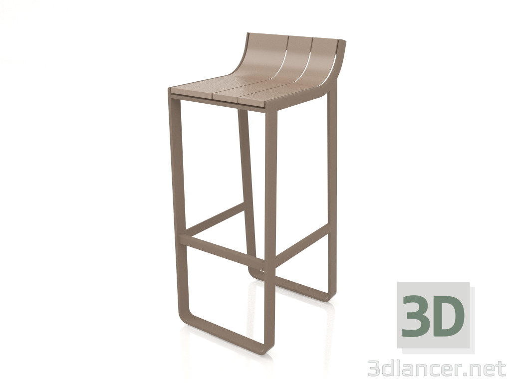 3d model Stool with a low back (Bronze) - preview