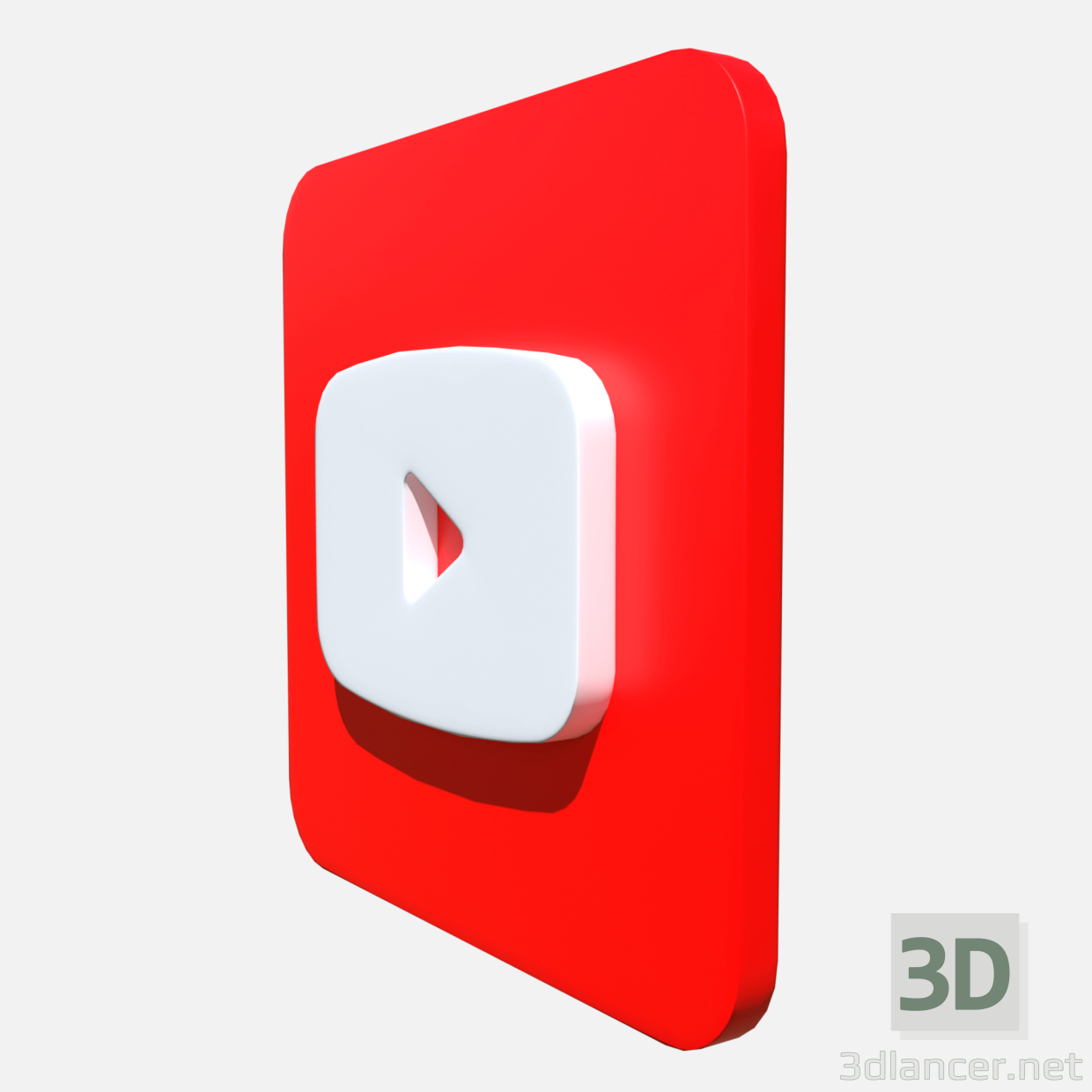 modello 3D di Logo Youtube quadrato arrotondato comprare - rendering