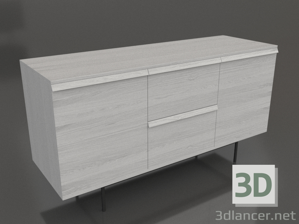 3d model Cajonera 2 METAL 1500x500x800 (blanco RAL 9010) - vista previa