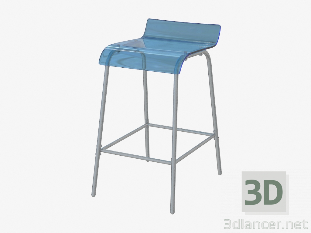 modèle 3D tabouret de bar acrylique - preview