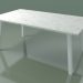 3d model Mesa de comedor exterior InOut (134, aluminio lacado blanco, mármol blanco de Carrara) - vista previa
