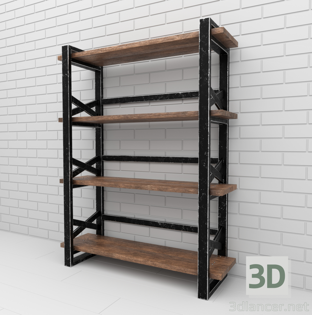 3d model LOFT style shelving 46733