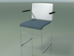 Stackable chair with armrests 6604 (seat upholstery, polypropylene White, CRO)