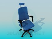Chair on casters with headrest