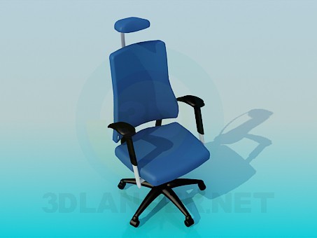 Modelo 3d Cadeira em rodízios com encosto de cabeça - preview