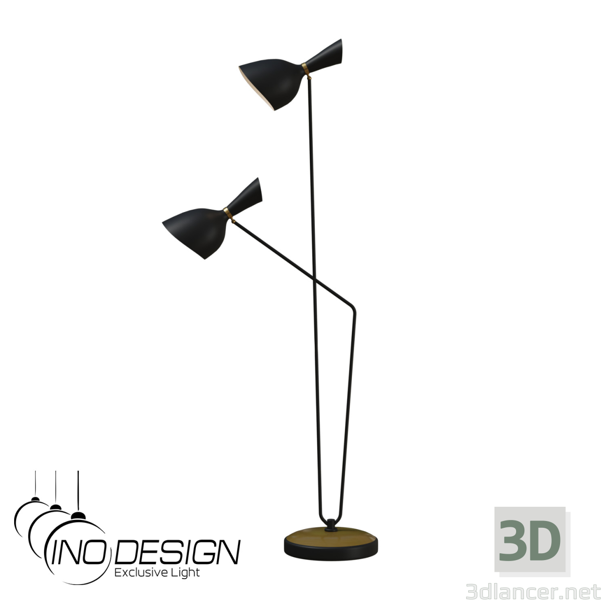 3D modeli Yer lambası Inodesign La Antilla Siyah 44.225 - önizleme