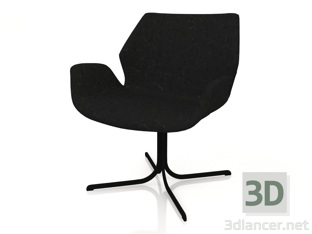 modello 3D Poltrona lounge Nikki All (Nero) - anteprima