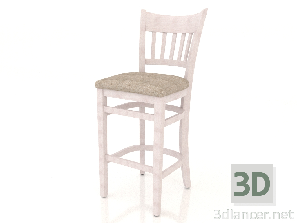 3d model Taburete de bar Liverpool (haya blanqueada) - vista previa