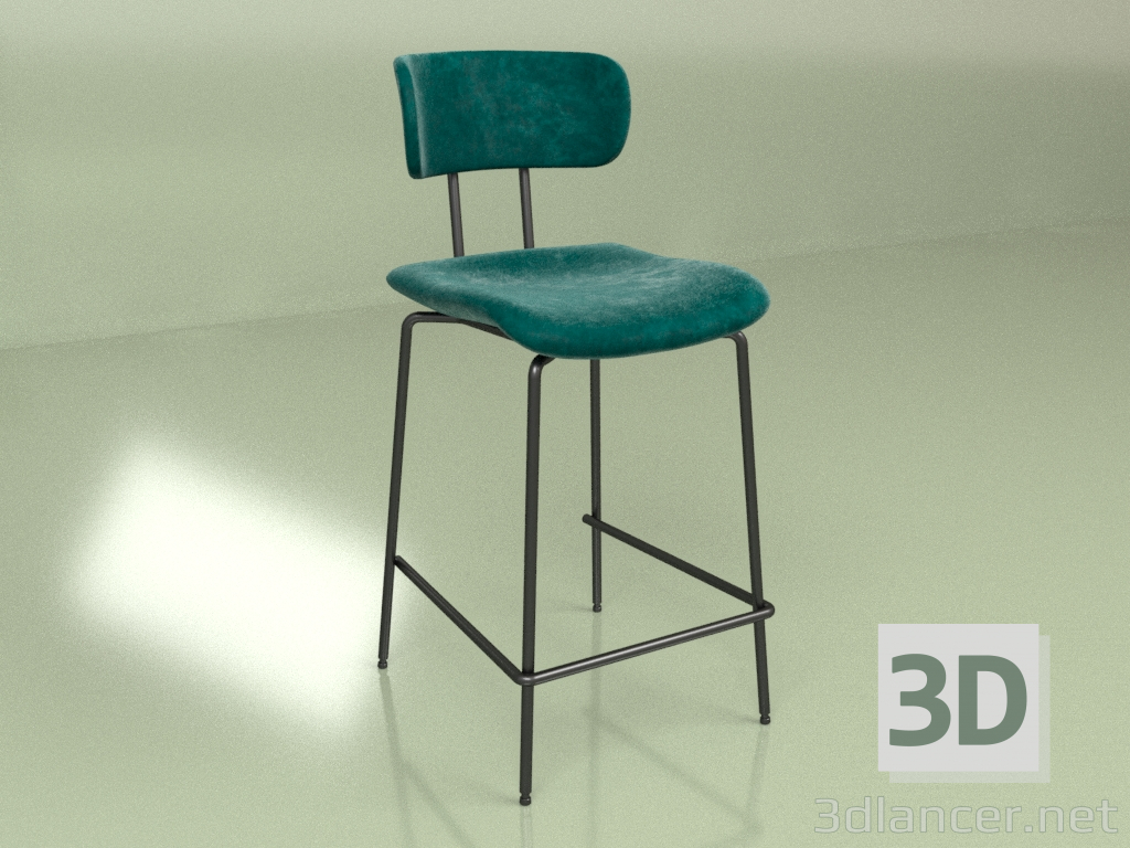 modello 3D Sgabello da bar Pedigree (verde) - anteprima