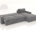 3d model PALERMO sofa with ottoman (unfolded, upholstery option 3) - preview
