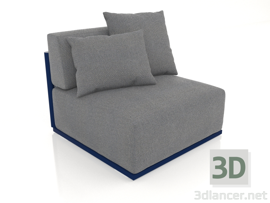 modèle 3D Module canapé section 3 (Bleu nuit) - preview