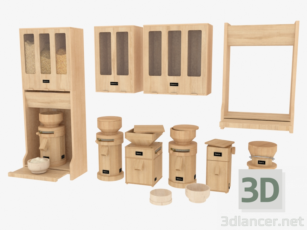 3 डी मॉडल रसोई और सामान के लिए मिल्स - पूर्वावलोकन
