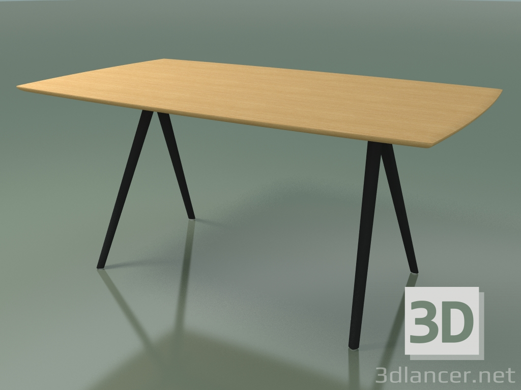 modello 3D Tavolo a forma di sapone 5418 (H 74 - 90x160 cm, gambe 150 °, impiallacciato rovere naturale L22, V4 - anteprima