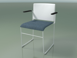 Sedia impilabile con braccioli 6604 (rivestimento seduta, polipropilene Bianco, V12)