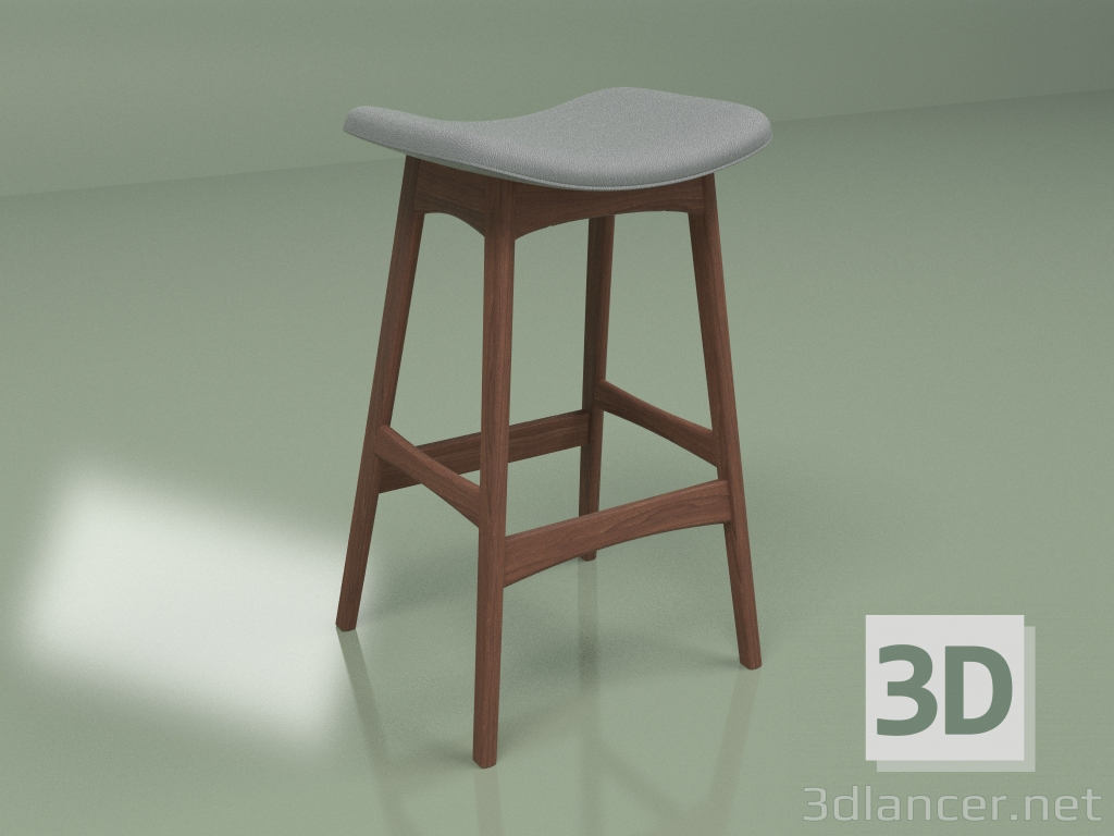 3d model Semi-bar chair Allegra height 67 (dark grey, solid walnut) - preview