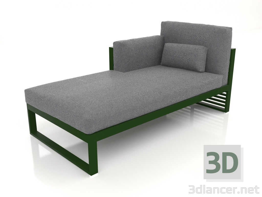 3D modeli Modüler kanepe, sol bölüm 2, yüksek arkalık (Şişe yeşili) - önizleme