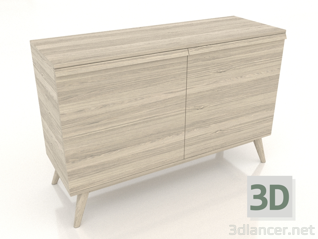 3d model Cómoda 5 1200x400x800 (roble iluminado) - vista previa