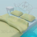 3d model Bed with side tables - preview