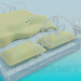 3d модель Кровать с тумбами – превью