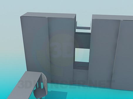 3d model The furniture in the nursery for two - preview 3d model The furniture in the nursery for two - preview