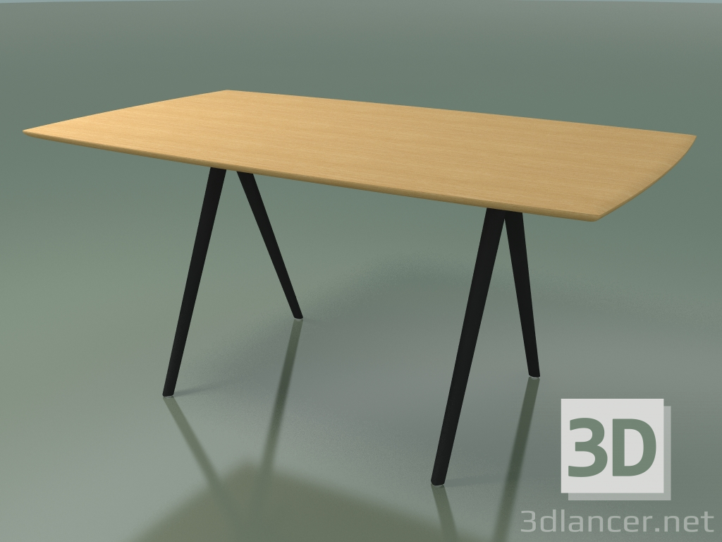 3d модель Стол со столешницей в форме мыла 5418 (H 74 - 90x160 cm, ножки 180 °, veneered L22 natural oak, V44) – превью