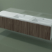 3D modeli Çekmeceli çift lavabo (dx, L 216, P 50, H 48 cm, Noce Canaletto O07) - önizleme